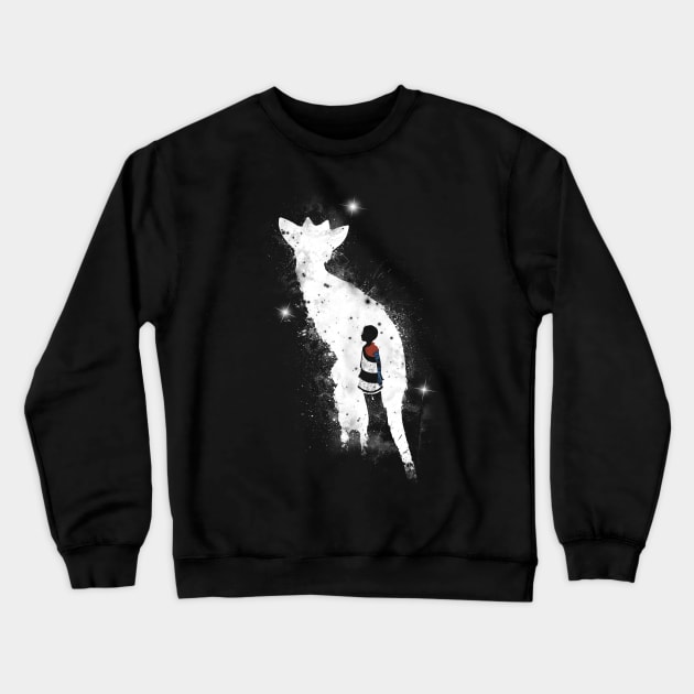 The Boy and the Creature (White) Crewneck Sweatshirt by Manoss